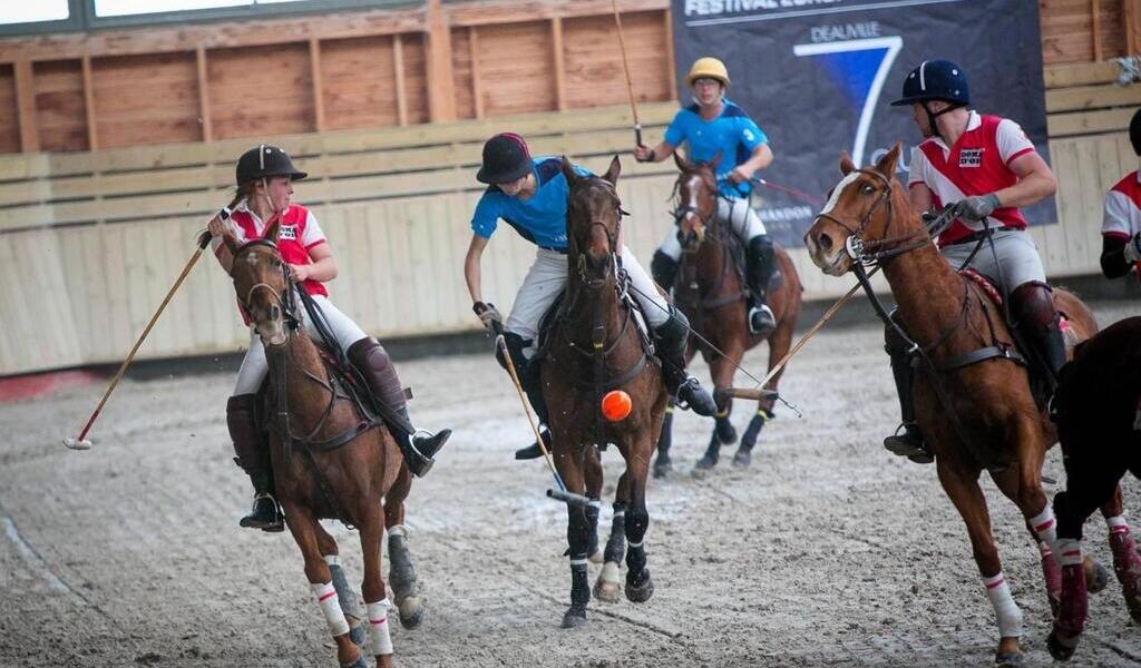 pays dauge baie de seine pres de deauville le pole international du cheval accueille un tournoi de polo indoor