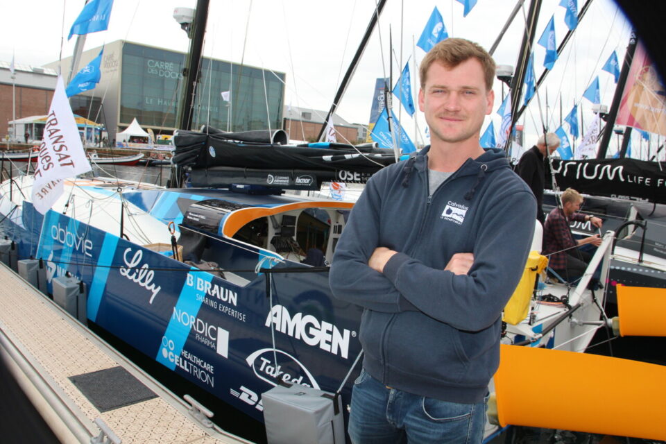 Pierre-Louis Attwell prépare sur son nouveau bateau son prochain départ de la 3e Transat Jacques Vabre au Havre, ce dimanche.