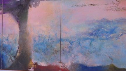 Détail du triptyque "Hommage à Claude Monet" de Zao Wou-Ki (1991). (France 3 Normandie / B. Goulet)