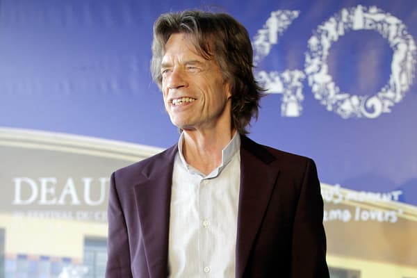 Mike Jagger sur le tapis rouge du 40e festival de Deauville (Calvados) le 12 septembre 2014, pour présenter le film "Get on up". 